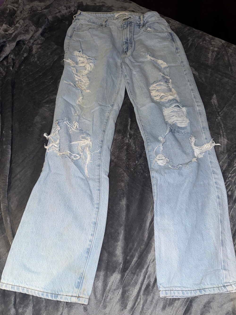 Pacsun Mom Jean Jeans Size 30 Light Blue Distressed Denim